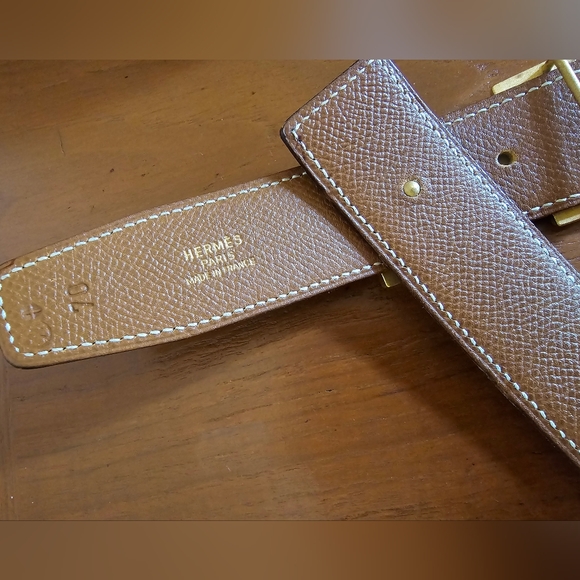 HERMES Reversible H belt Tan Black Size 70 XS - Picture 8 of 11
